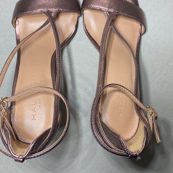 NWOB MSRP $328 Halston Heritage Evie Mink Leather Heel Sandals Women's Size 6 - Picture 6 of 6